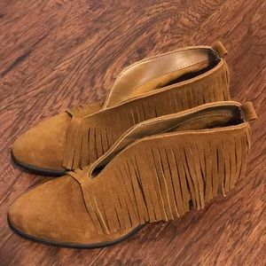 Maurices fringe booties